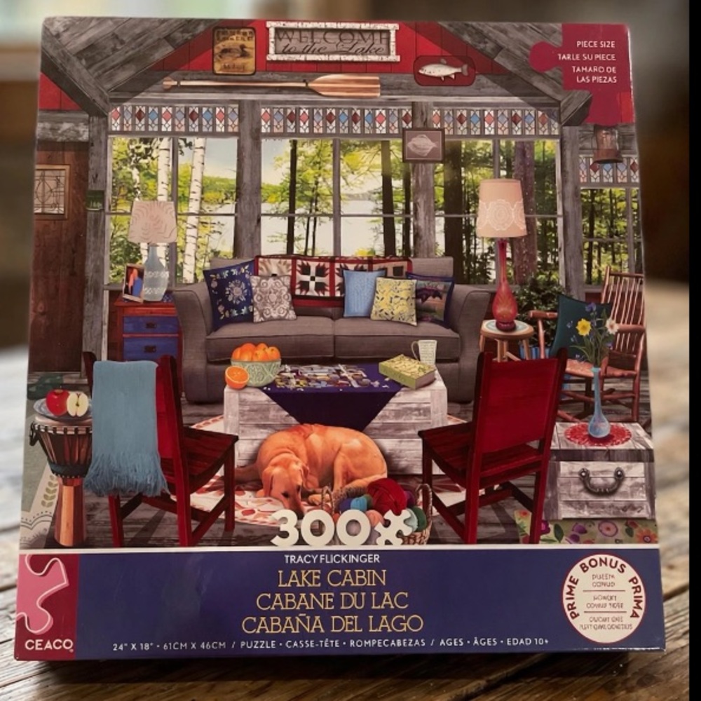 Lake Cabin Puzzle by TRACY Flickinger